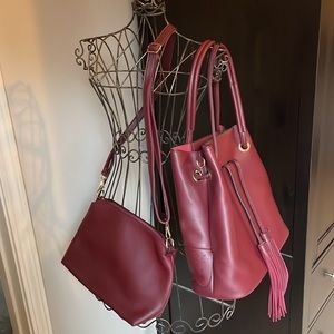 NWOT 2 bags for 1 - Rasi plum color satchel with tassels and crossbody bag